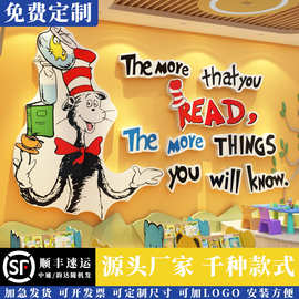 幼儿园图书角布置装饰阅读览区墙面贴环创英语文教室绘本馆文化
