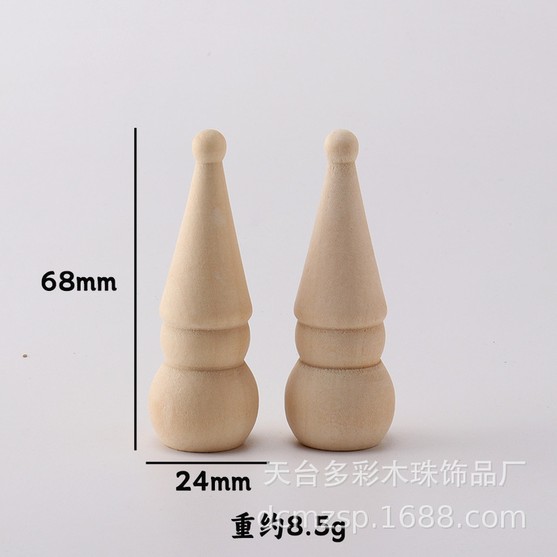 原木色儿童DIY彩绘圣诞小木人木头雪人涂鸦白胚圣诞雪人木偶摆件|undefined