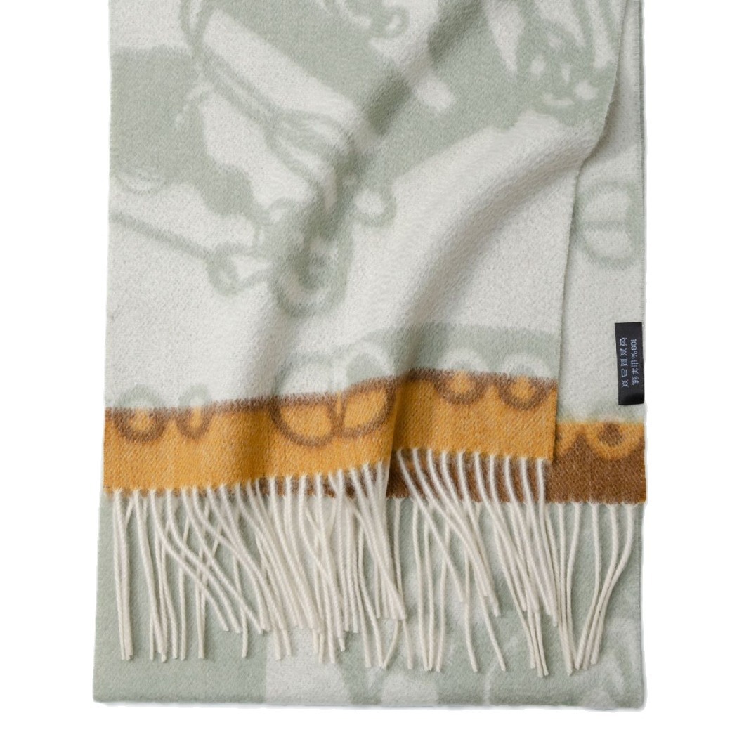 Bufanda de cachemira pura al por mayor directamente de fábrica de Mongolia Interior, modelo nuevo 2024, con diseño jacquard de ondas de agua para otoño e invierno, estilo grueso para mujer.