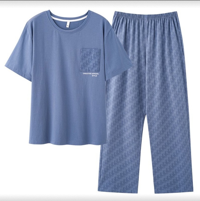 綿100%の男性用パジャマ、夏用の薄手の半袖ズボン、高級スーツ、屋外で着用できる男性用の綿のホーム服|undefined
