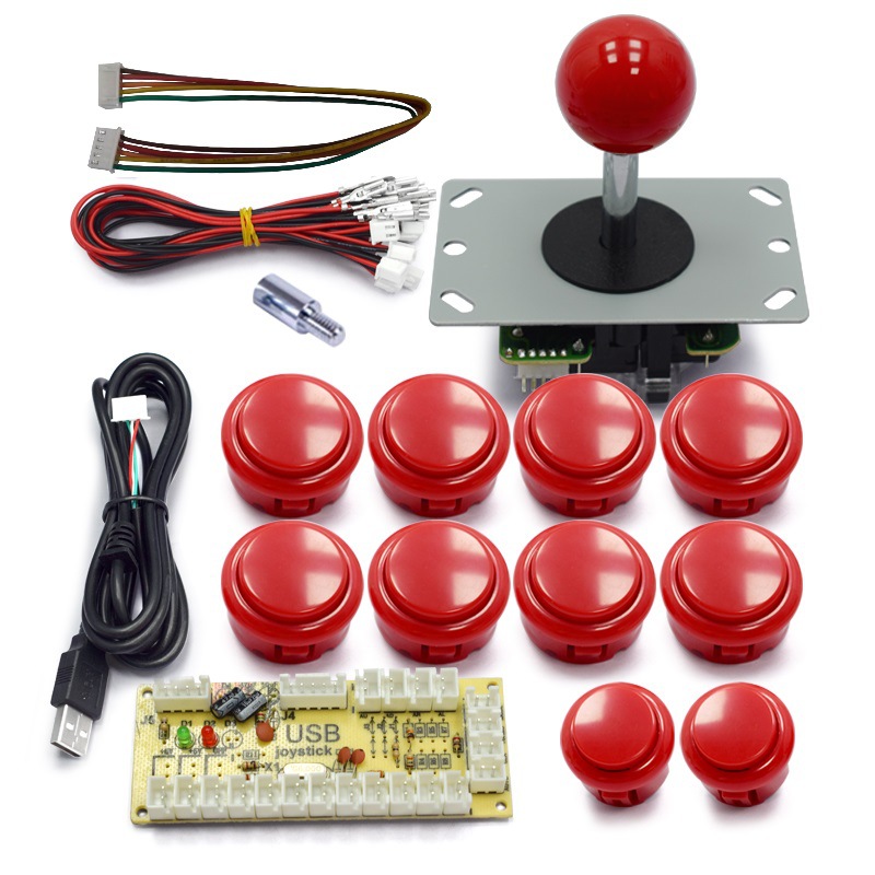 DIY Arcade Joystick Accessories USB Computer Circuit Board Game Controller 30-Card Button Set Pc Retro Model