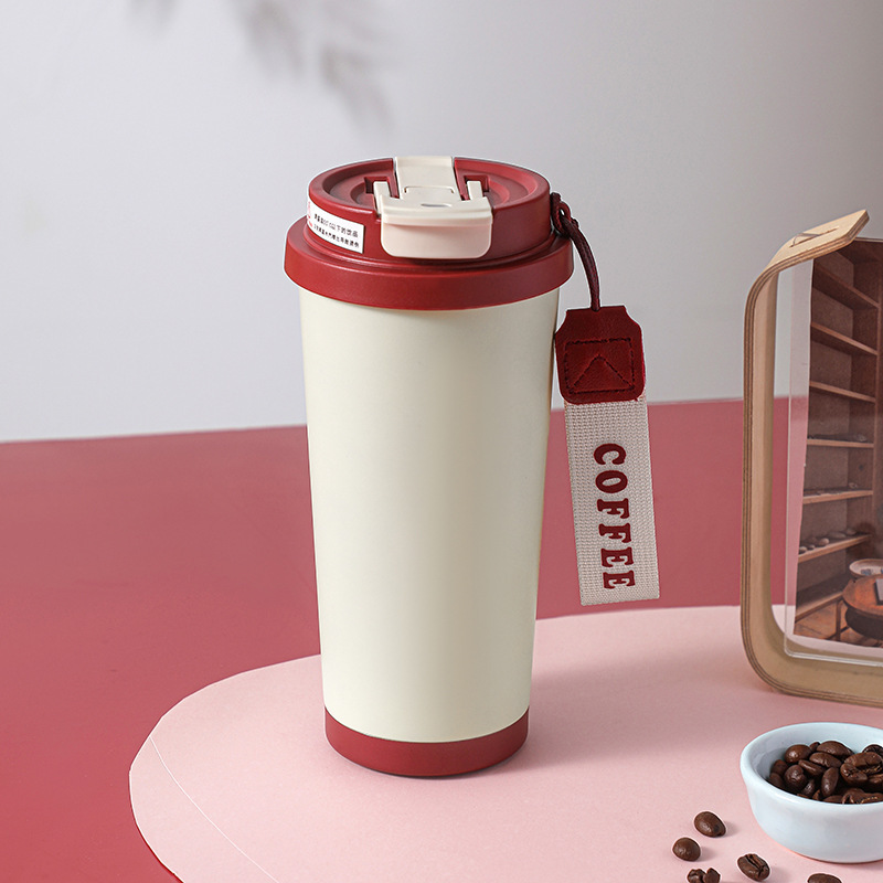 Rojo vintage (taza de luz de revestimiento de acero inoxidable)-530ml