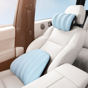 汽車頭枕腰靠車載靠墊座椅靠背車用腰墊腰托護腰靠枕護頸枕記憶棉