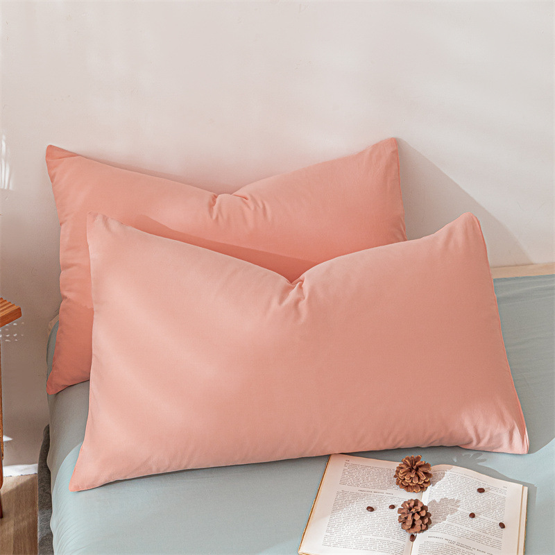 Funda de almohada de algodón lavado de algodón puro, un par de 100 fundas de almohada de algodón, funda interior de núcleo de almohada doble simple de verano 4