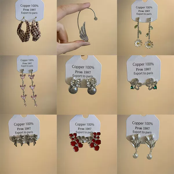 Vintage Heavy-Duty Exquisite Floral Faux Pearl Stud Earrings, Light Luxury Niche Design, Unique Ear Accessories, Versatile and Stylish Earrings for Women