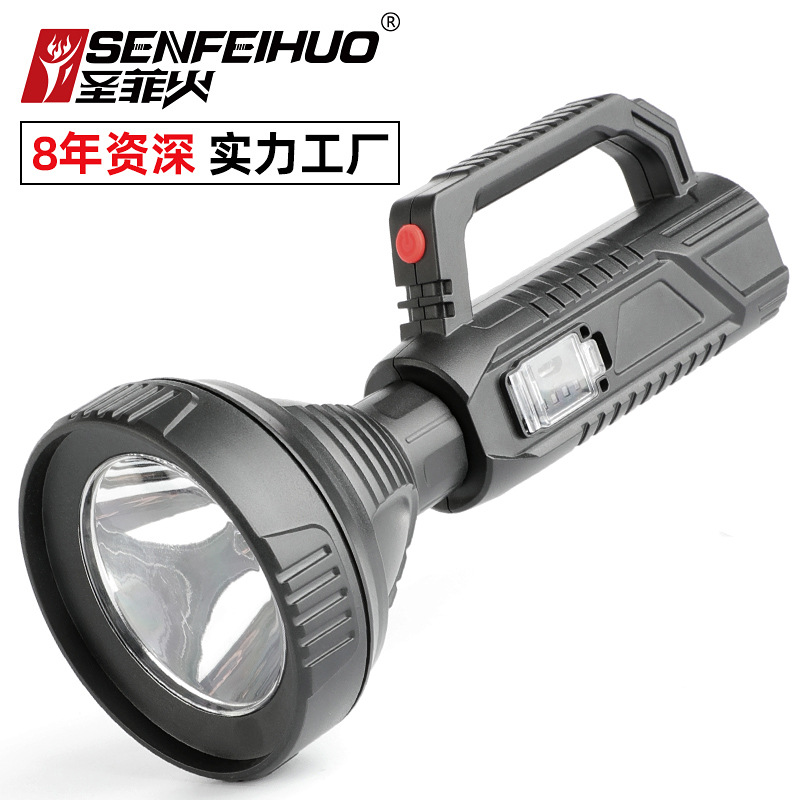 Cross border outdoors multi-function lighting LED Hand lamp Strong light Long shot Searchlight USB charge Flashlight