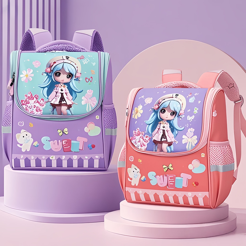 Kindergarten School Bag Girl Princess Space Bag Lightweight 2-3-5 Years Old Small and Medium Class Cartoon Kidsren's Cute Backpack