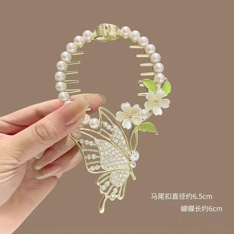 古風鈴蘭流蘇ヘアピン団子の髪飾り女性の高級感バラの髪のフックの気質の半分の髪のクリップ