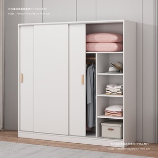 [Large capacity storage] wardrobe home bedroom simple assembly sliding door storage storage simple modern rental