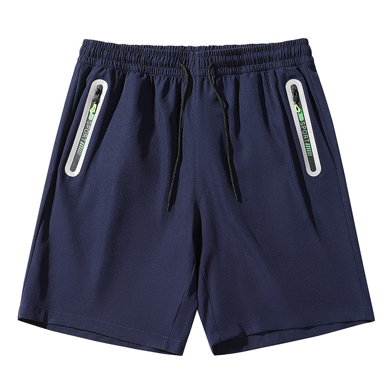 K28820-European Size Cross-Border Exclusive Men's Zipper Pocket Sports Shorts with Sport Letter Print Quick-Dry Pants