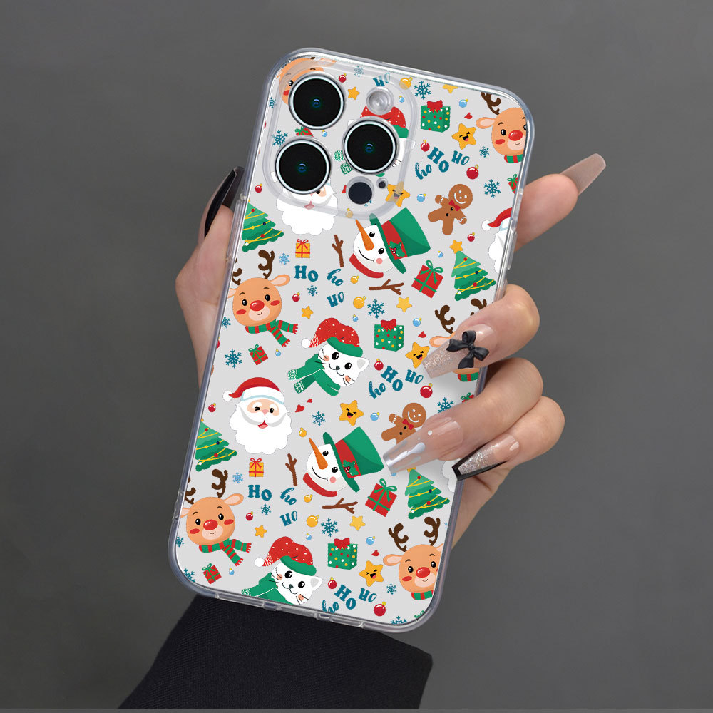 Cross-border iPhone Series Phone Case for Apple Christmas Elements Full Coverage Lens Drop-resistant Protective Case