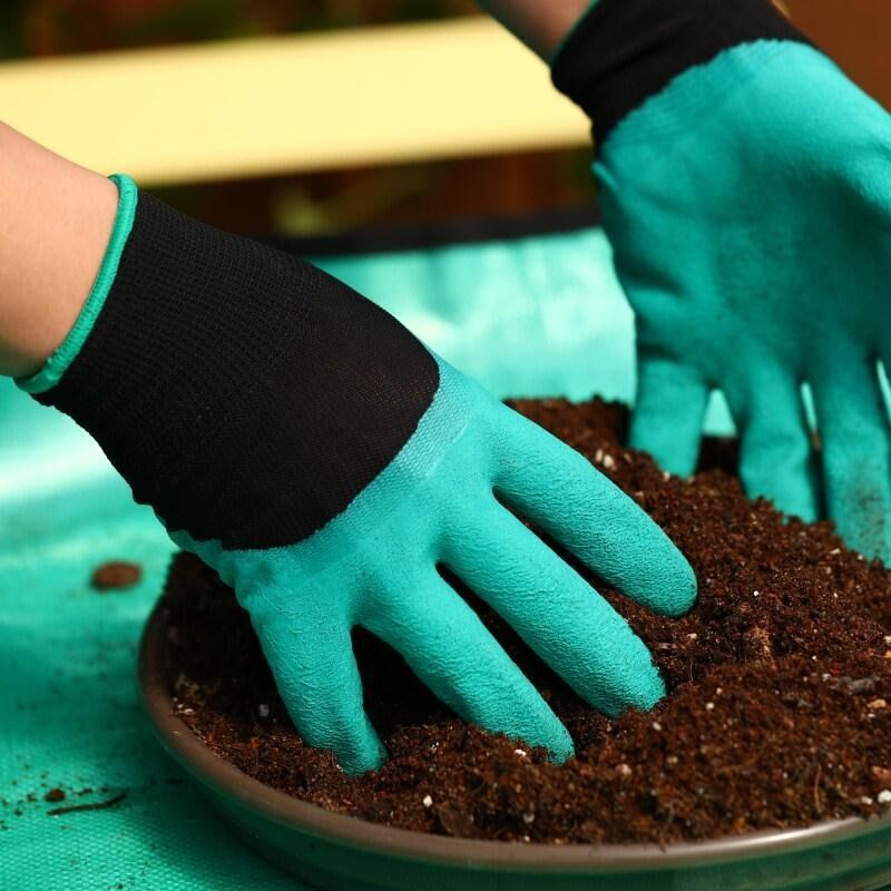 保護耐久性爪付き園芸手袋爪付きトゲ防止防水屋外乾燥農作業専用野菜抜草掘削土|undefined