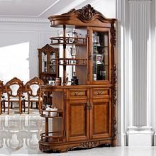 美式间厅柜客厅酒柜入户实木隔断柜欧式门厅双面玄关柜靠墙装饰柜