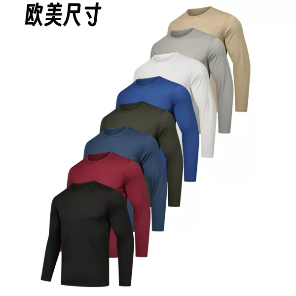 Cross-Border Tume Long-Sleeved Physical Training Clothing Men's Outdoor Round Neck Shirt Long-Sleeved Quick-Drying Clothing T-Shirt Sportswear Training Clothing