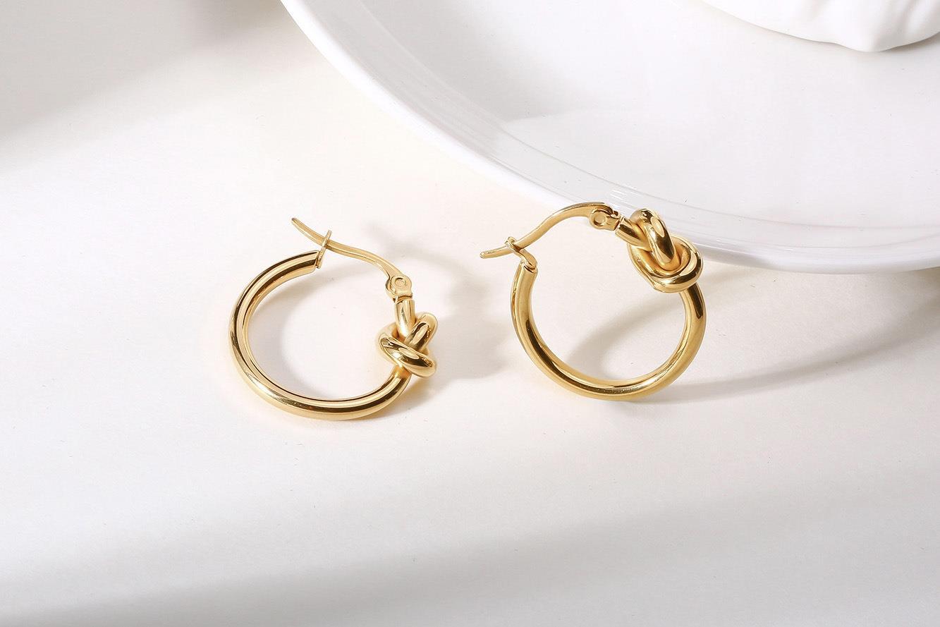 Fashion Geometric Stainless Steel Plating Earrings display picture 2