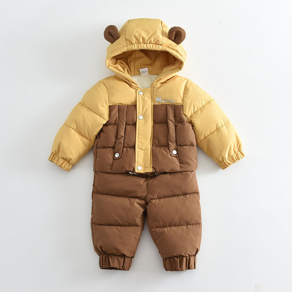 Quilted keep warm detachable children's winter bodysuit for early…