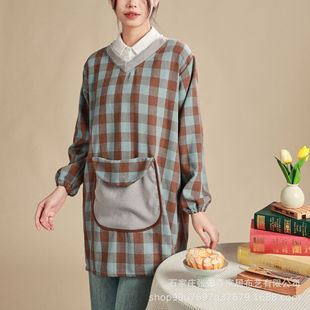 2024 Overalls Korean Fashion Free Shipping Kitchen Waterproof Cute Long Sleeve Overalls Adult Women and Men's Waist Work Clothes