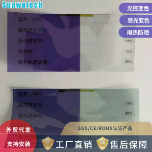 Manufacturer Supplies Architectural Curtain Wall Car Glass Film Sunshade, Heat Insulation, Dimming, Photogalvanic Waterproof and Color-Changing Glass Film