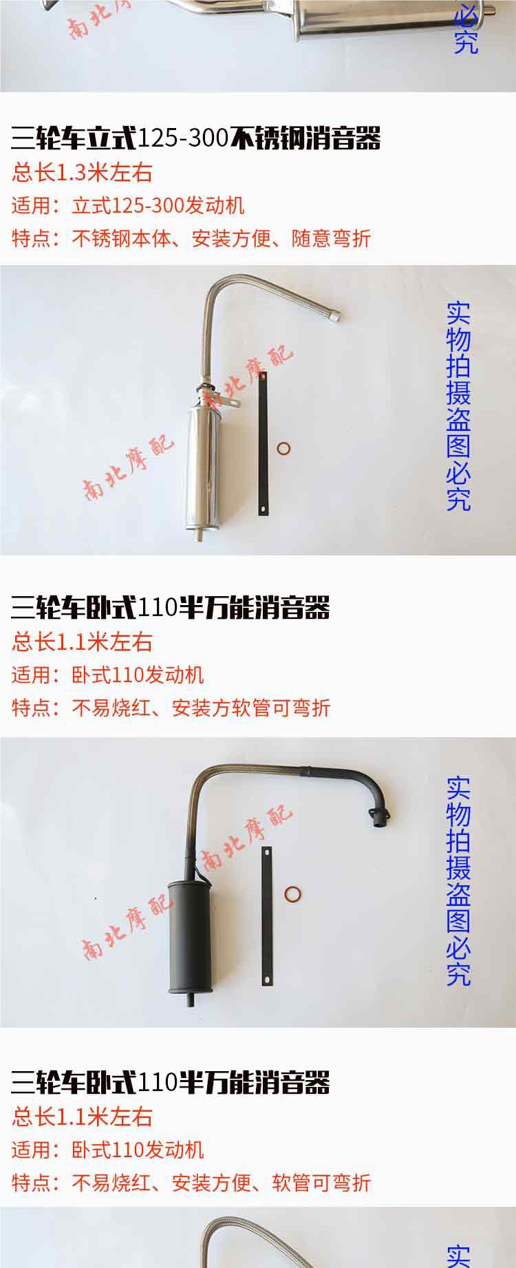 Foton Zongshen Loncin three-wheel motorcycle exhaust pipe--universal silent modified silencer