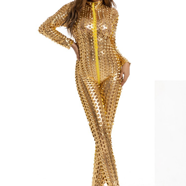 Amazon Guanyun lencería sexy Amazon Comercio exterior europeo y americano pintura discoteca de cuero de una sola pieza tentación femenina en stock apretado