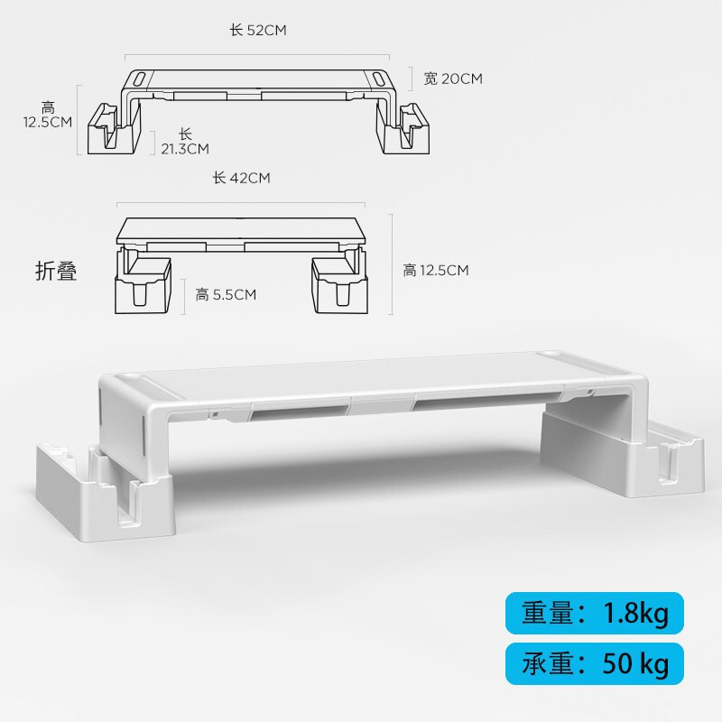 Soporte elevador para monitor con puertos USB, base plegable de escritorio con almacenamiento para ordenador