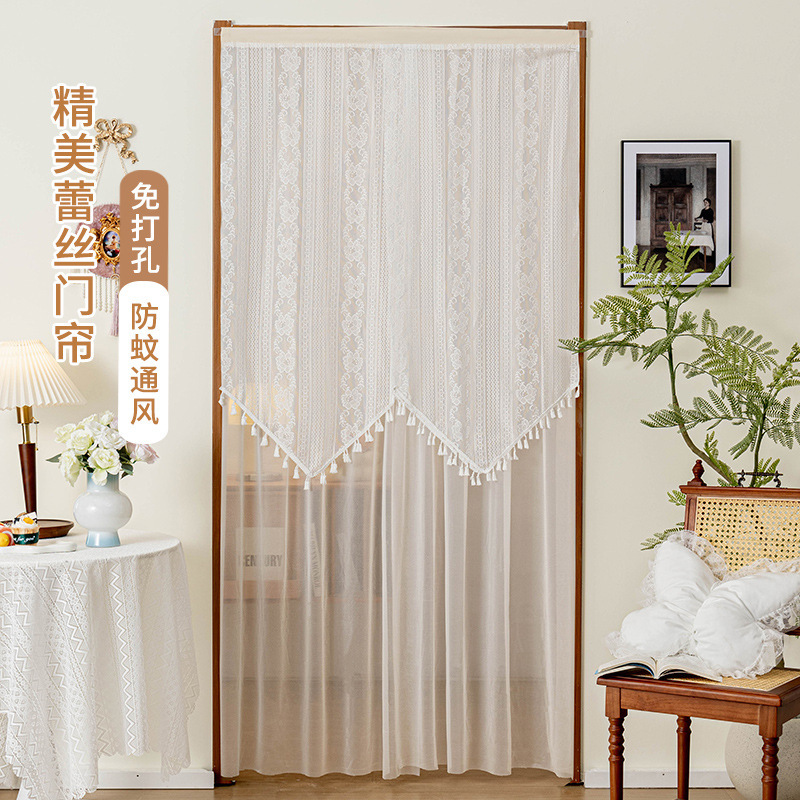 No-Drill Installation French-Style Triangular Soft Gauze Lace Curtain Half Curtain Decorative Partition Bedroom Curtain Door Curtain No-Drill Installation French-Style Triangular Soft Gauze Lace Curtain Half Curtain Decorative Partition Bedroom Curtain Door Curtain