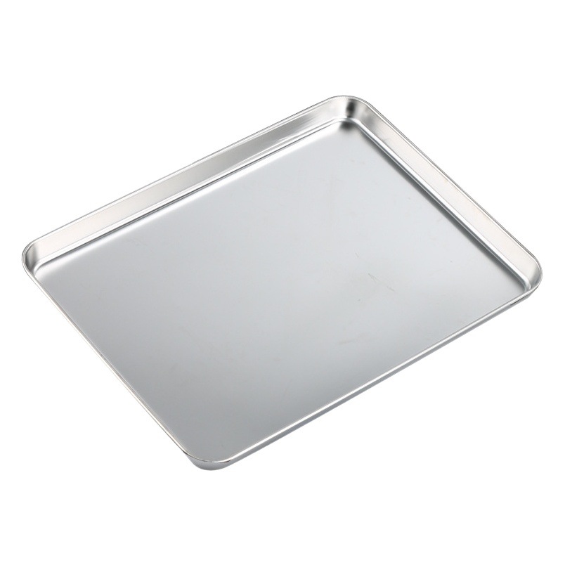 Fabricante cuadrado plato japonés plato cuadrado grueso acero inoxidable 304 bandeja de fondo plano plato de comedor plato de toalla rectangular