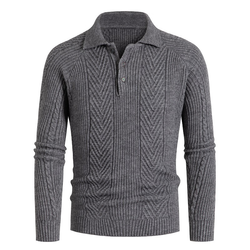 Suéter de punto jacquard para hombre, estilo coreano, corte ajustado, estilo sencillo para el día a día, para otoño e invierno, exportación transfronteriza