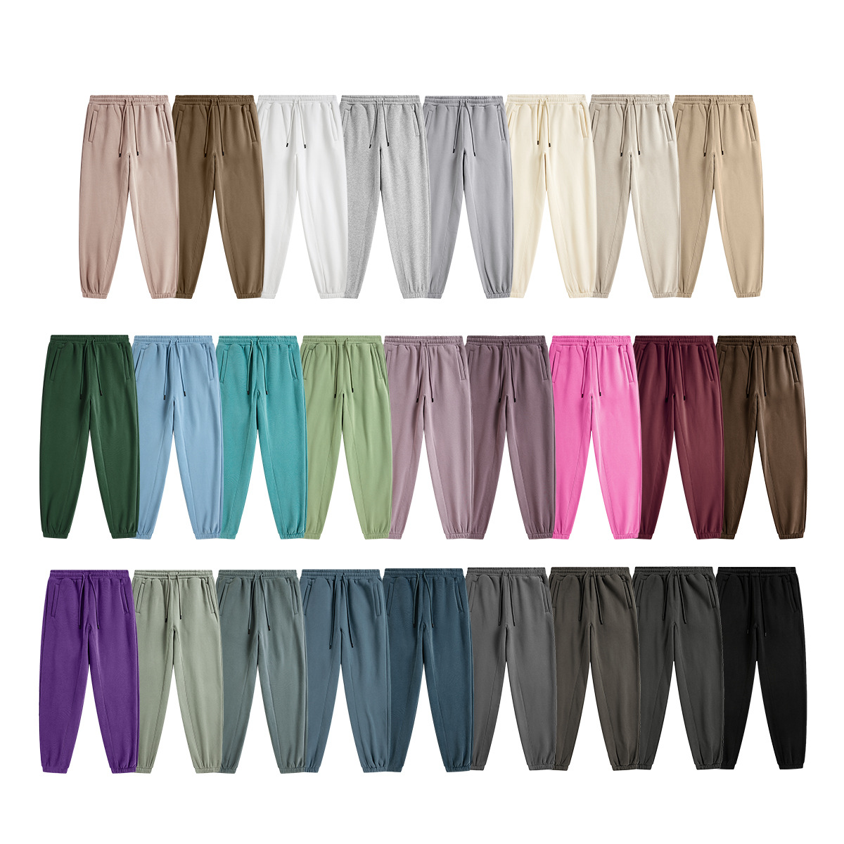 Pantalones deportivos BM personalizados de otoño e invierno, nuevos de estilo urbano, de color sólido, holgados, a la moda, de marca, con forro polar grueso, para hombre y mujer.