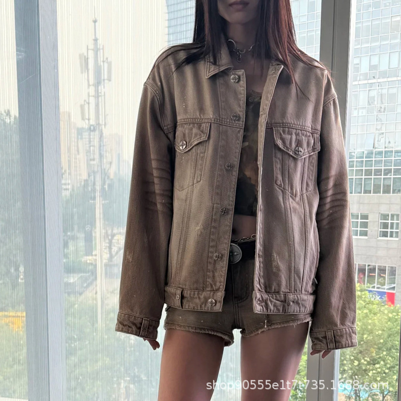 SMFK狂野大陆巨型牛仔夹克（手工）亮钻设计感宽松长袖外套女25秋|undefined