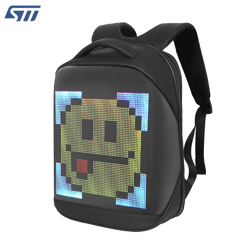 Guangzhou fábrica moda LED mochila inteligente negocio mochila impermeable pantalla LED mochila impermeable multifuncional