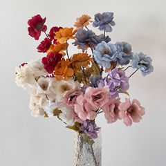 6頭梔子月季仿真花婚慶婚禮堂路引插花地排挑高吊頂花材裝飾假花