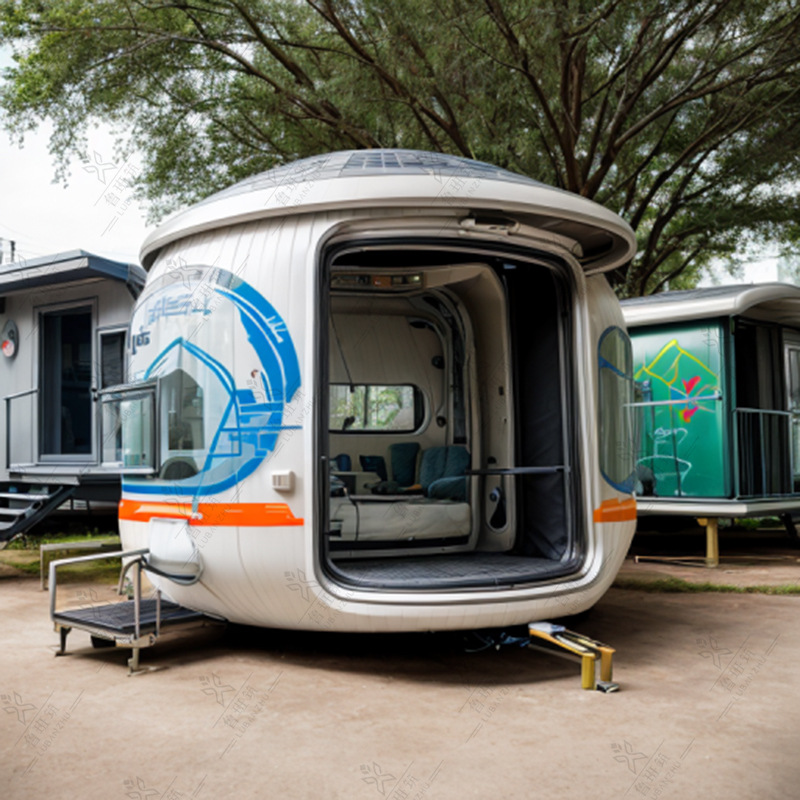 Lubangzhu espacio al aire libre estación de la cápsula de Internet celebridad sentido del metal Dormitorio único a prueba de lluvia aislamiento térmico cabina de Servicio Móvil