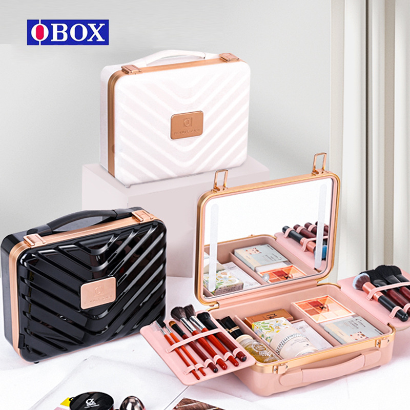 OBOX caja de maquillaje portátil de alto valor caja de regalo combinación de maleta de uñas de tatuaje caja de almacenamiento de talón multifuncional