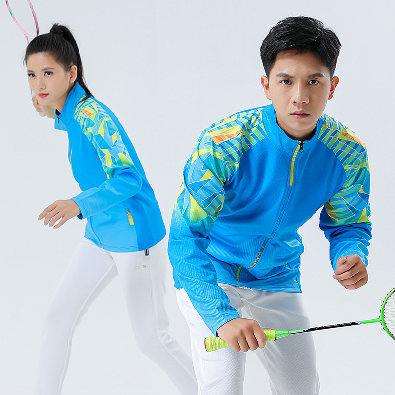 Autumn and Winter New Long-Sleeve Badminton Uniforms for Men and Women Sports Suits with Long Pants for Volleyball, Table Tennis, and Running Groups