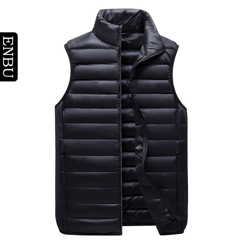Winter New Lightweight down Jacket Sleeveless Vest Men's Solid Color Stand Collar Trendy Brand Waistcoat Warm Top Coat