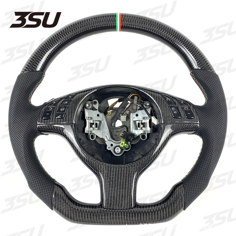 Suitable for Bmw E46 3 Series Leather Carbon Fiber Steering Wheel Upgrade Modified Sports Car Steering Wheel
