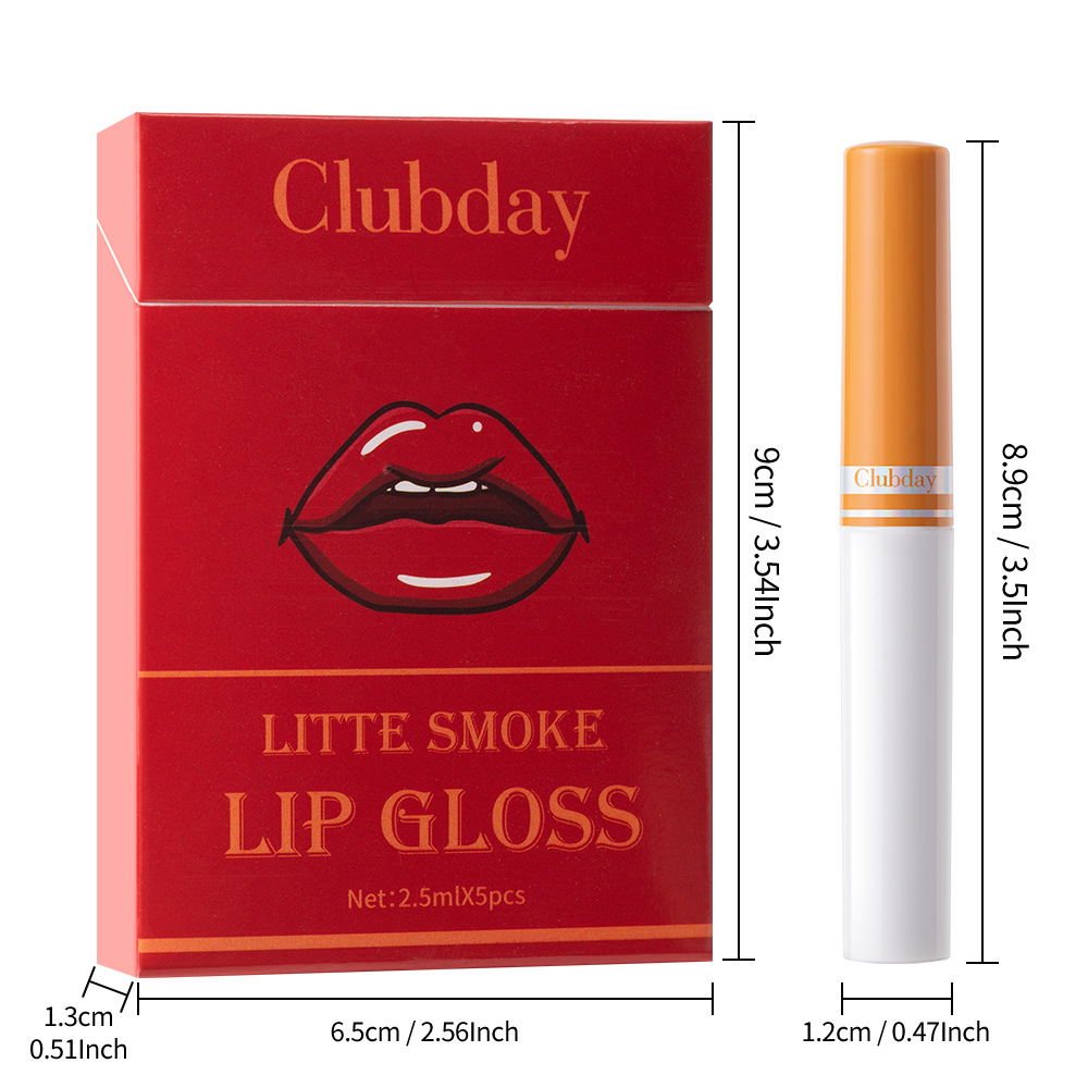 Clubday cross-border matte 5-pack cigarette lip gloss Long-lasting velvet moisturizing cigarette box lipstick bestseller Item Picture