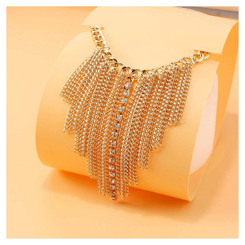 Fashion Diamond-studded Tassel Alloy Anklet Wholesale display picture 6