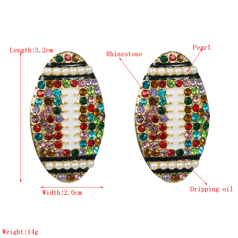 20g Weight Fashion Diamond Alloy Artificial Gemstones Earrings