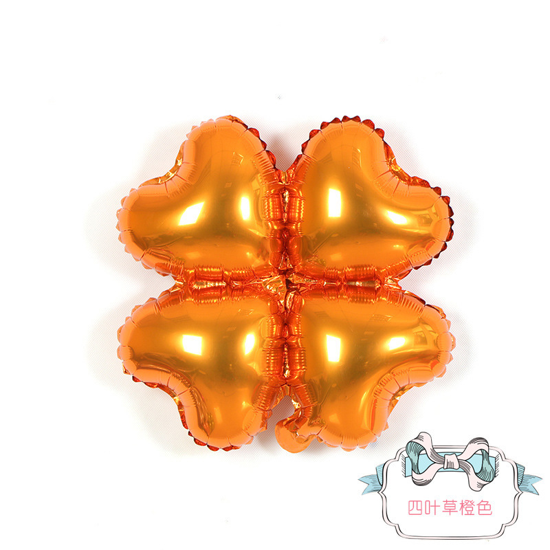 婚礼仪式铝膜18寸心形四叶草四轮球开业拱门装饰气球铝膜球|undefined