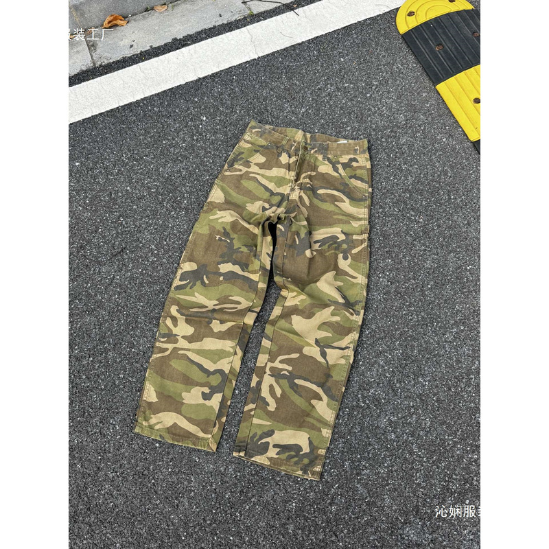 High-end Carhartt camouflage work pants, Japanese-style workwear, versatile casual and sporty denim for men