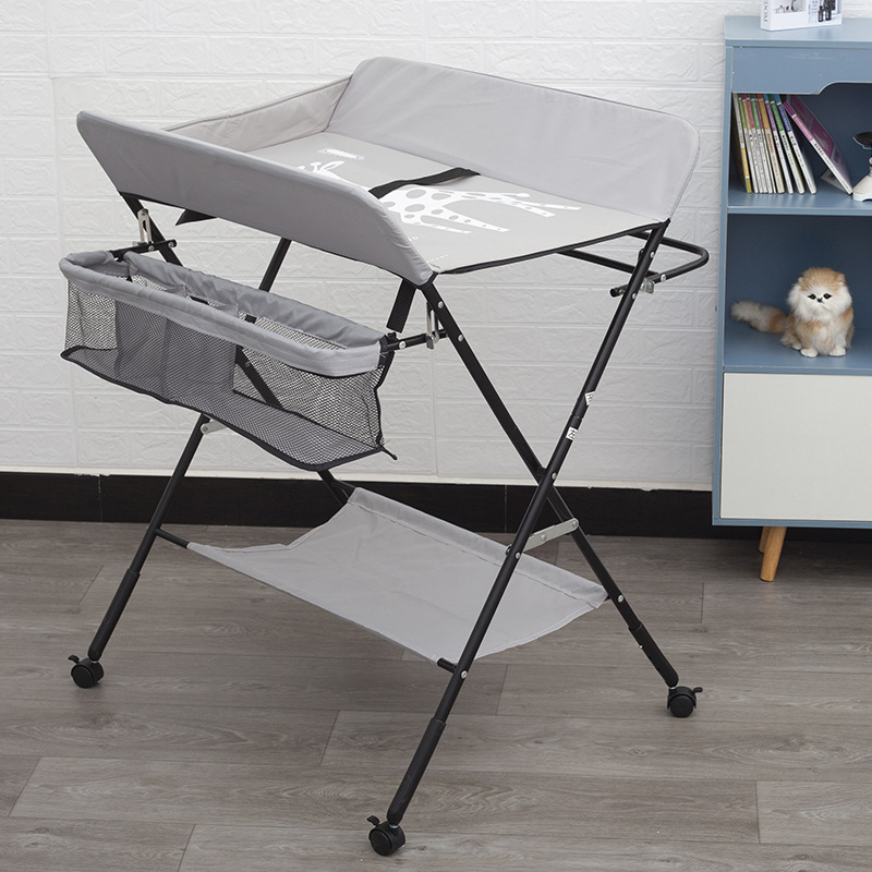 Cuna de bebé plegable multifuncional cambio de ropa de bebé cambio de pañales mesa de enfermería bebé recién nacido masaje mesa táctil