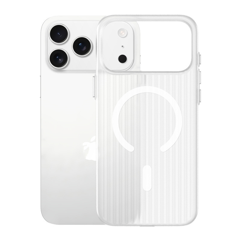 iPhone17promax手机壳适用苹果17Air冰雾磨砂瓦楞纹光栅硬磁吸新|undefined