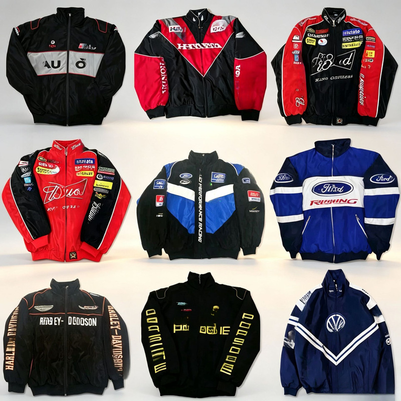 f1 embroidered racing jacket, all styles, motorcycle riding jacket, retro European and American new casual long-sleeve cotton coat f1 embroidered racing jacket, all styles, motorcycle riding jacket, retro European and American new casual long-sleeve cotton coat