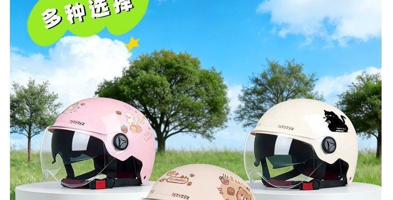 Dual-vision new helmet for electric scooters, adult half helmet for electric vehicles and motorcycles, national standard 3C certified safety helmet, summer sun protection