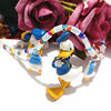 Cartoon acrylic drawing board with beads, short necklace, chain, 2022, Donald Duck, flowered