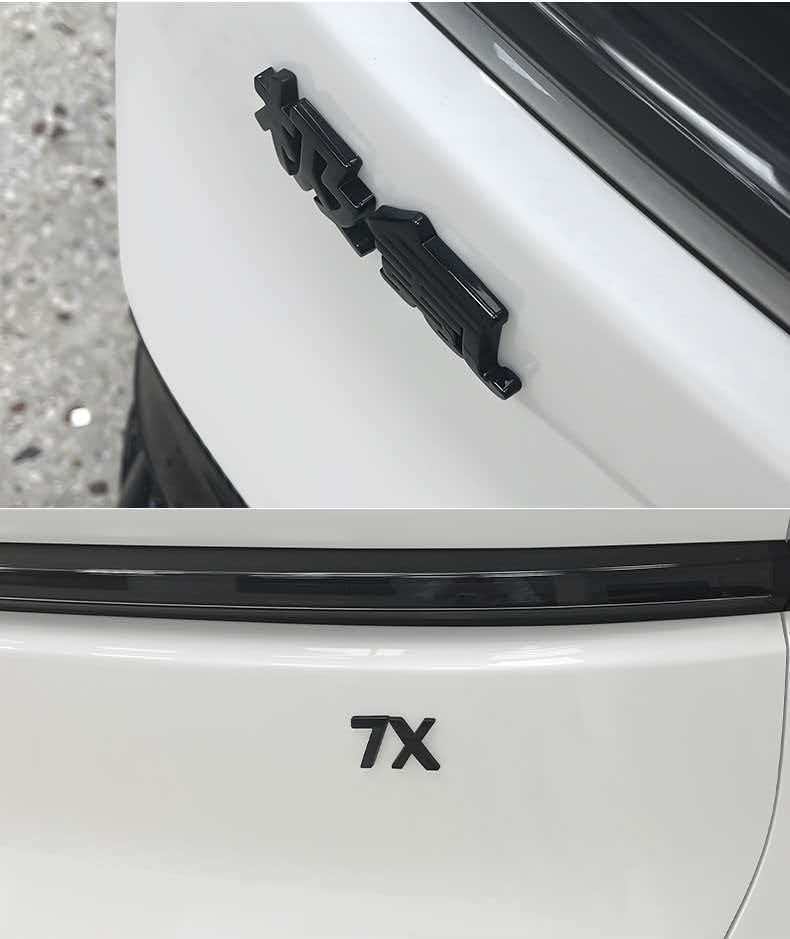 Suitable for Zeekr 7X/Metal Sports Black Warrior Car Body Rear Emblem Sticker Modification Car Emblem Decoration