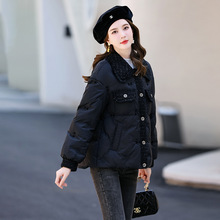 黑色短款羽绒服女冬2022新款小个子时尚小香风轻薄白鸭绒加厚外套