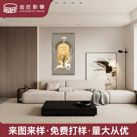 鎏光艺境客厅装饰画跨境专供芯晶瓷画玄关挂画自定义海报壁画代发